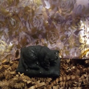 Home Made Goats Milk Soap.  Loaded. Jojoba Oil, Aloe, Activated Charcoal, Bentonite Clay. Unscented. Dog on a pillow