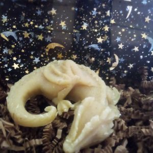 Home Made Goats Milk, Manuka Honey, Oats and Jojoba Oil. Musk scented. 3 D Dragon