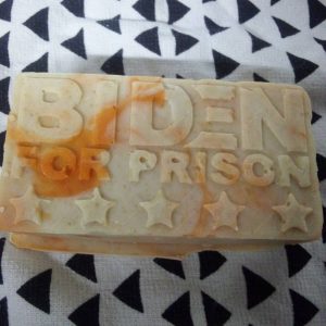 Goats Milk, Manuka Honey, Oats and Jojoba Oil. Apricot Scent. Biden For Prison.