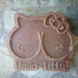 Goats Milk, Manuka Honey, Jojoba Oil, Ground Oats, Brewed Coffee. Vanilla Scented. Hello Titty.